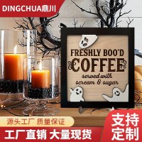 スポットハロウィン木製かわいいゴースト装飾コーヒーバー家の装飾装飾品コーヒーショップクリエイティブテーブルカードラック