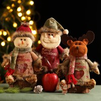 クリスマスデコレーション新しいリネンジッパーアップルバッグサンタクロース雪だるまヘラジカギフトバッグキャンディーバッグ