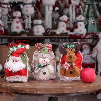 クリスマスアップルバッグクリスマスギフトバッグクリスマスキャンディーバッグ老人雪だるまギフトバッグ模造リネンクリスマス用品