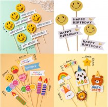 子供の日の誕生日ケーキデコレーションプラグイン笑顔のライオンベアキャンドルインターネット有名人韓国の IUS スタイル小さなベーキングプラグインカード