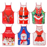 クリスマス装飾エプロン生地カラープリント装飾小道具エプロン漫画クリスマス服