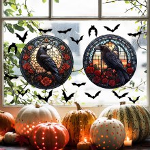 新しいハロウィーンの装飾アクリルラウンドペンダントガーデンガーデンハンギングカボチャゴーストスケルトンジュエリー