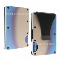 卸売グラデーションカラーアルミ合金カードホルダー rfid 金属財布カードホルダーメンズ超薄型財布