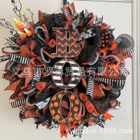 新製品ブーブーシミュレーションフラワーリングハロウィーンフロントドアウィンドウゴーストフェスティバルシーン装飾小道具花輪吊り飾り