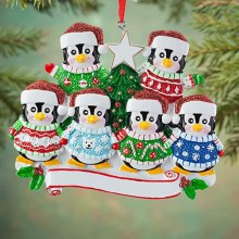 2025 新しいクリスマスツリーペンダントセーターカラフルな服かわいいペンギン家族クリスマスペンダント飾り装飾
