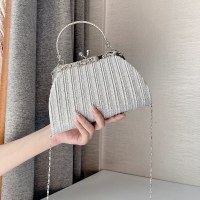 シンプルなプリーツハンドバッグ、お嬢様気質の宴会バッグ、プリンセスバッグ、プリーツシェルフバッグ