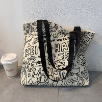 授業に出席する女子大生のための韓国風の新しいキャンバスバッグ、シングルショルダーポータブルスクールバッグ、大容量のニッチでかわいい布バッグ
