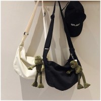 女子大生通学用大容量脇バッグメッセンジャーバッグキャンバスバッグ秋冬トートバッグショルダー通勤団子バッグ