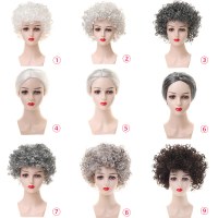 おばあちゃんのかつら、老婦人のドレスアップ、老人コスのステージパフォーマンス小道具パーティーのヘッドギアセット
