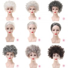 おばあちゃんのかつら、老婦人のドレスアップ、老人コスのステージパフォーマンス小道具パーティーのヘッドギアセット