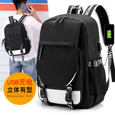 新しいオックスフォード布バックパック USB 充電バックパック屋外旅行学生スクールバッグ