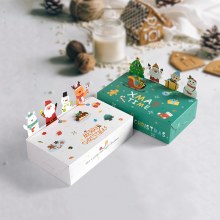 クリスマスパーティーギフト包装ギフトボックスカートン立体動物かわいいキャンディビスケット折りたたみボックス 10 ピース/パック