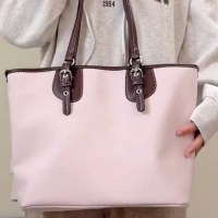 秋冬レトロチェック柄ピンクトートバッグ、おしゃれ、甘くて怠惰なスタイルのハンドバッグ、大容量、高見え脇バッグ