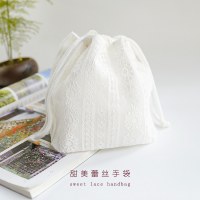 レースの小さなハンドバッグ、甘い巾着ポケットバッグ、和風着物の携帯電話バッグ、ニッチな個性