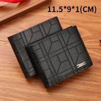 新しいメンズ財布、メンズショートウォレット、ユースファッションチェック柄横型ソフトウォレット、大容量マルチカードスロットウォレット
