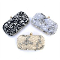 手持ちイブニングバッグ、手作りビーズ刺繍バッグ、レディースイブニングバッグ、クラッチバッグ