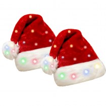 LED発光ハイエンドぬいぐるみ子供用大人用クリスマスハットフルハットライト付きクリスマスデコレーション用品