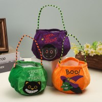 刺繍入りハロウィンポータブル立体キャンディーバッグカボチャバッグバスケットカボチャランタン子供用小道具魔女ゴーストトリック