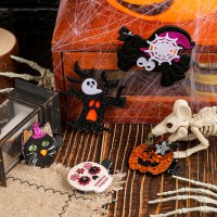 ハロウィン ヘアピン グリッター ピンク クモ スカル アヒル ハロウィン カボチャ ヘアピン 雰囲気装飾