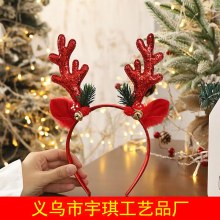 新しいクリスマスヘッドバンド金メッキグリッター枝角ベルヘッドバックルクリスマスヘッドバンド子供と大人ヘラジカの頭飾り