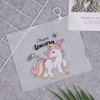半透明 CPE ユニコーンプルタブペンバッグ化粧品プルタブバッグ幼稚園アイススリーブ包装袋整理袋