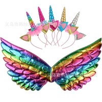天使の羽子供のユニコーン誕生日パーティーの羽プリンセススカートドレス衣装アクセサリーパフォーマンス小道具