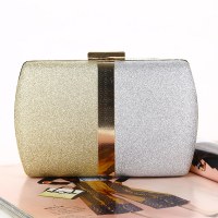 新しいコントラストカラーのステッチイブニングバッグ、シンプルなチェーンイブニングバッグ、レディースクラッチバッグ