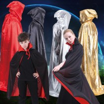 ハロウィンマント子供用大人メイク衣装小道具赤と黒の顔立ち襟デスマントマント海賊マント
