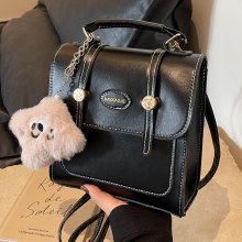 レトロな質感のバックパック女性の 2024 新しい学生バックパックシングルショルダーポータブル旅行バッグスクールバッグ