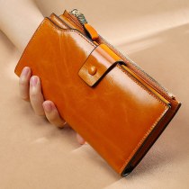 本革財布 レディース 長財布 RFID 盗難防止 起毛オイルワックスレザー 多機能財布 クラッチバッグ