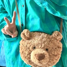 2023 新バルセロナクマバッグかわいい漫画ぬいぐるみクマヘッドバッグ人形バックパック女性のクロスボディバッグ