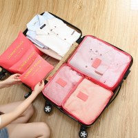 韓国スタイルの新しい旅行収納袋 6 ピース卸売大容量荷物衣類収納袋防水オーガナイザーバッグ