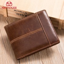 本革 メンズ レトロ財布薄い牛革本物のビジネス盗難防止rfid財布 メンズ 財布