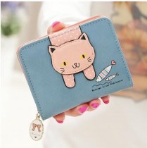 新しい財布女性のショートかわいいジッパー漫画かわいい猫学生新しい女性の小銭入れ財布