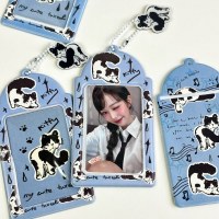 オリジナルインかわいい牛猫カードホルダー/カードホルダー 3 インチ 1 正方形グリッドスター追跡小さなカード収納ブック食事カード ID セット