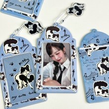 オリジナルインかわいい牛猫カードホルダー/カードホルダー 3 インチ 1 正方形グリッドスター追跡小さなカード収納ブック食事カード ID セット