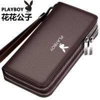 メンズ ダブルジッパー クラッチ 本革調 メンズ財布 携帯電話バッグ メンズ 大容量