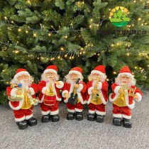 クリスマスギフトエレクトリックサンタクロース音楽付き5つの楽器クリスマス人形オーナメントギフト