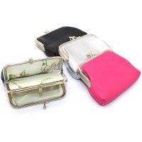 二層レザー小銭入れ、女性用のかわいい小さなバッグ、銀行カードクリップバッグ