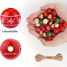 50 混合色クリスマス木製ラウンドビーズ 16 ミリメートル手作りビーズ素材カラフルな木製ビーズブレスレットネックレスアクセサリークリスマス