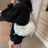 インニッチデザインプリーツショルダーバッグ 2024 新しい弓ショルダーバッグクラウドバッグ女性かわいい脇の下バッグ