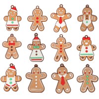 ジンジャーブレッドマンのクリスマスツリー飾りは12種類