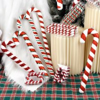 クリスマス杖写真撮影ステージ小道具 15-90 センチメートルクリスマス装飾赤と白のグリッター塗装ペンダント