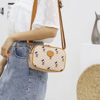 レトロプリント小さなスクエアバッグレディース 2024 新しいファッション多用途ニッチシングルショルダークロスボディバッグ