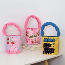 ハンドバッグ、綿入り ショルダーストラップ 、バケットバッグ、女性用ニッチ、ハイエンド、かわいい漫画の子供用ギフトハンドバッグ
