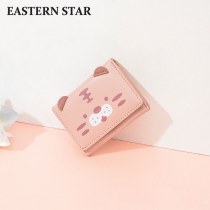 新しい漫画かわいいタイガー小さな財布折りたたみ 三つ折り PU 小銭入れマルチカードスロットカードホルダー