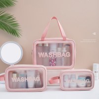 pu 透明化粧品バッグインスタイル旅行ポータブル防水トイレタリーバッグつや消し化粧品バス収納袋