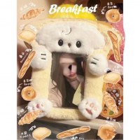キュートなぬいぐるみカードホルダー、高見えするパンとトーストのカードホルダー、3インチのポラロイドアイドルカード、ライスカード収納ペンダント