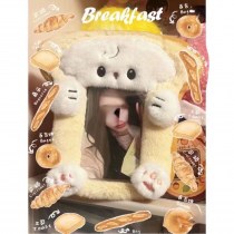キュートなぬいぐるみカードホルダー、高見えするパンとトーストのカードホルダー、3インチのポラロイドアイドルカード、ライスカード収納ペンダント