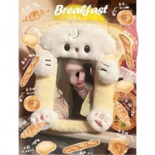 キュートなぬいぐるみカードホルダー、高見えするパンとトーストのカードホルダー、3インチのポラロイドアイドルカード、ライスカード収納ペンダント